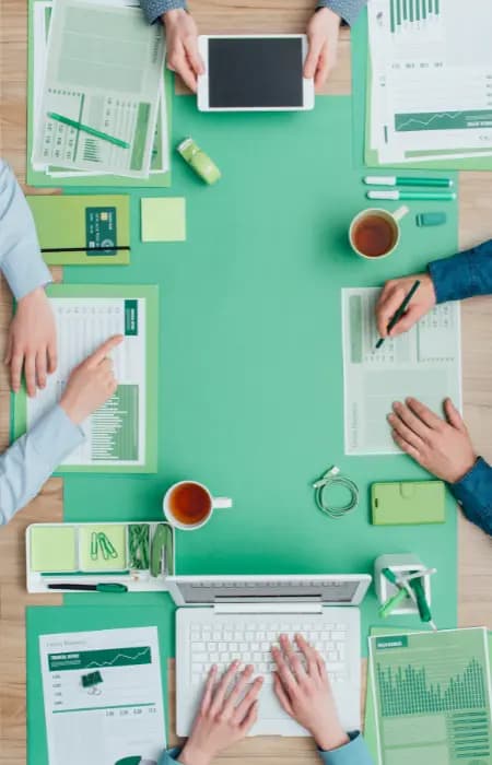 graph table on a desk