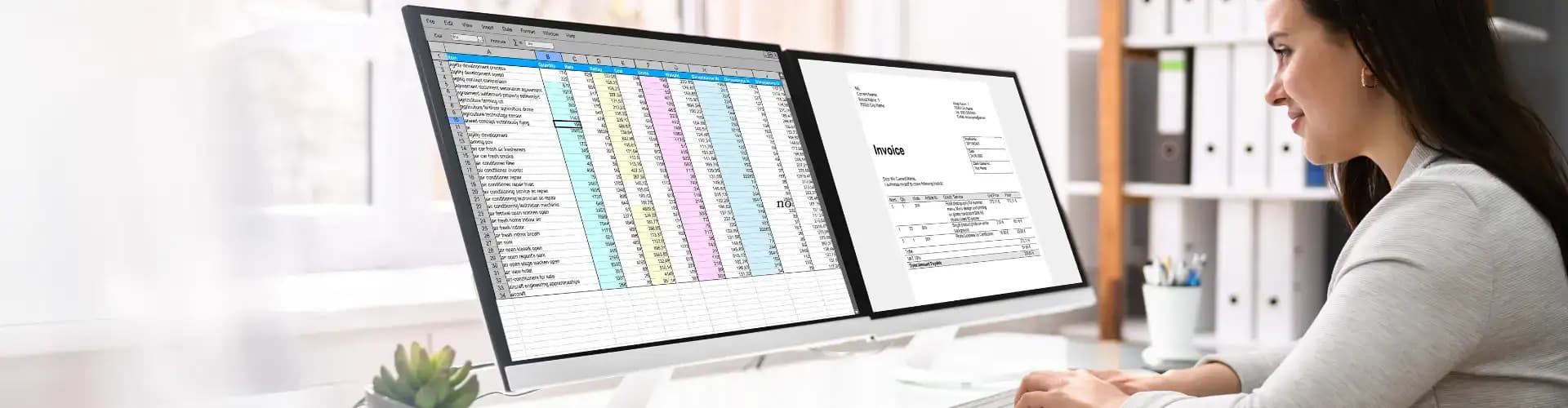 invoice on a computer screen